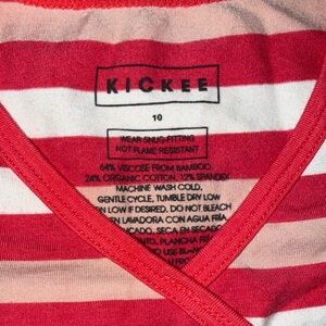 Kickee Pants Red and White Striped Pajama Set